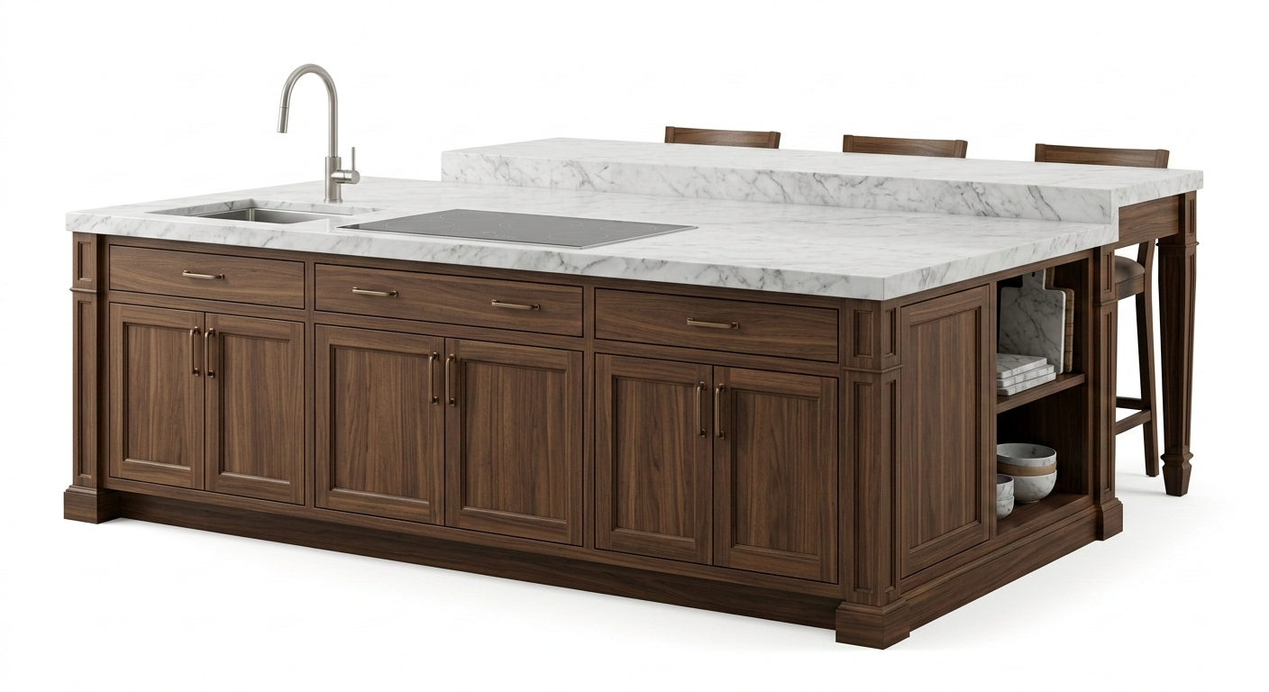 Aurevon™ Heritage Marble Kitchen Island