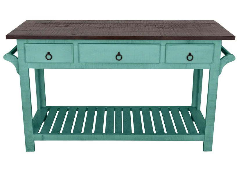 Rustic Solid Wood Kitchen Island